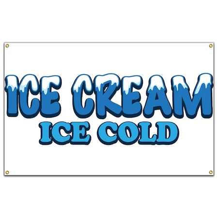Signmission Ice Cream Ice Cold Banner Concession Stand Food Truck Single Sided B-60 Ice Cream Ice Cold19
